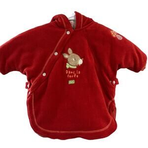 La Compagnie Des Petits Embroidered Woodland Fantasy Warm Fleece 3-9 mo Gift